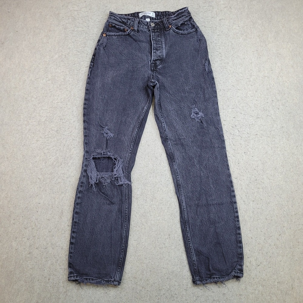 Abercrombie & Fitch‎ Jeans Womens 25/0S Black The Dad High Rise Curve Love